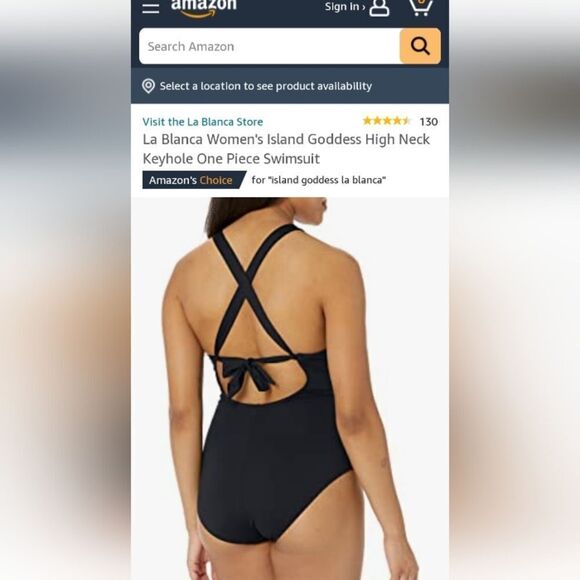 La Blanca Keyhole cut out front, criss cross back one piece swimsuit Size 4 NWT - Picture 2 of 3